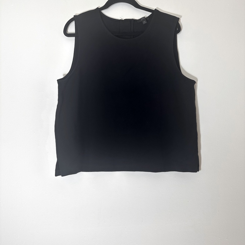 J.Crew Jeweled button back ponte black sleeve blouse size XXL - Picture 4 of 10